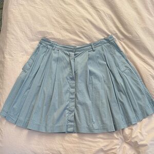 Light Blue Pleated Skirt